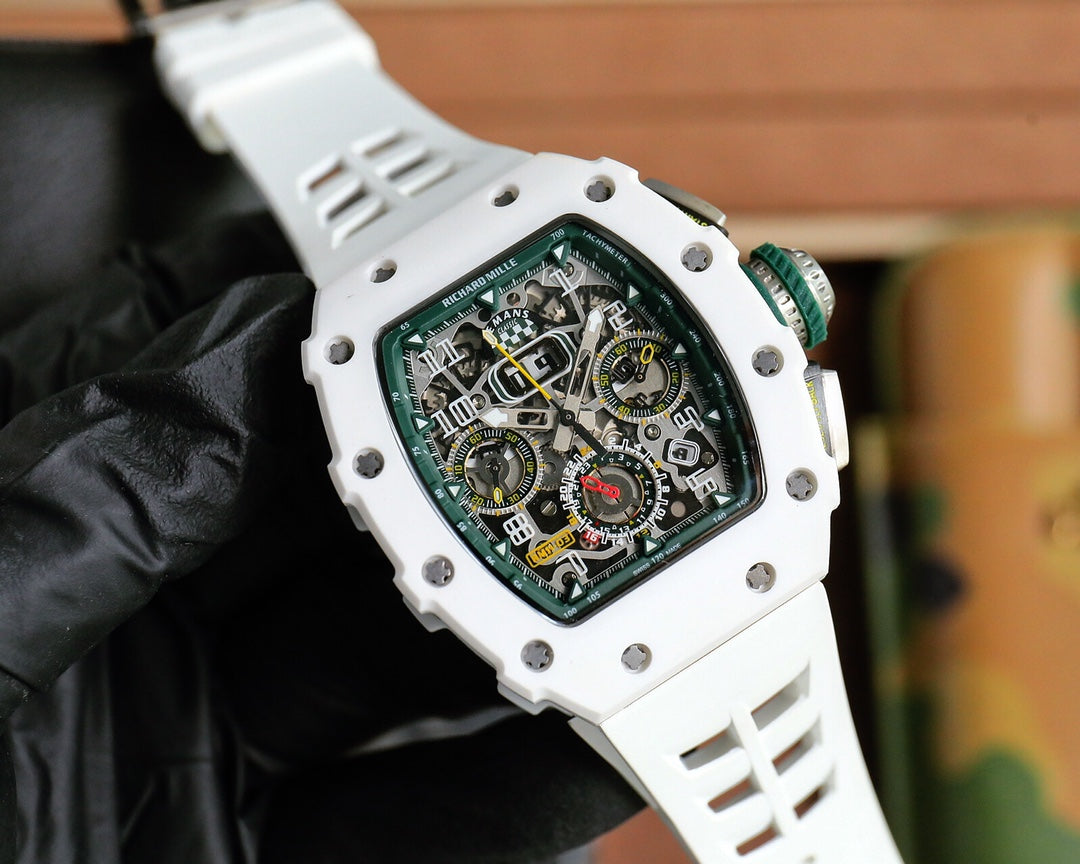 Chronograph - Green Ceramic - White Rubber - Automatic - 40*51mm