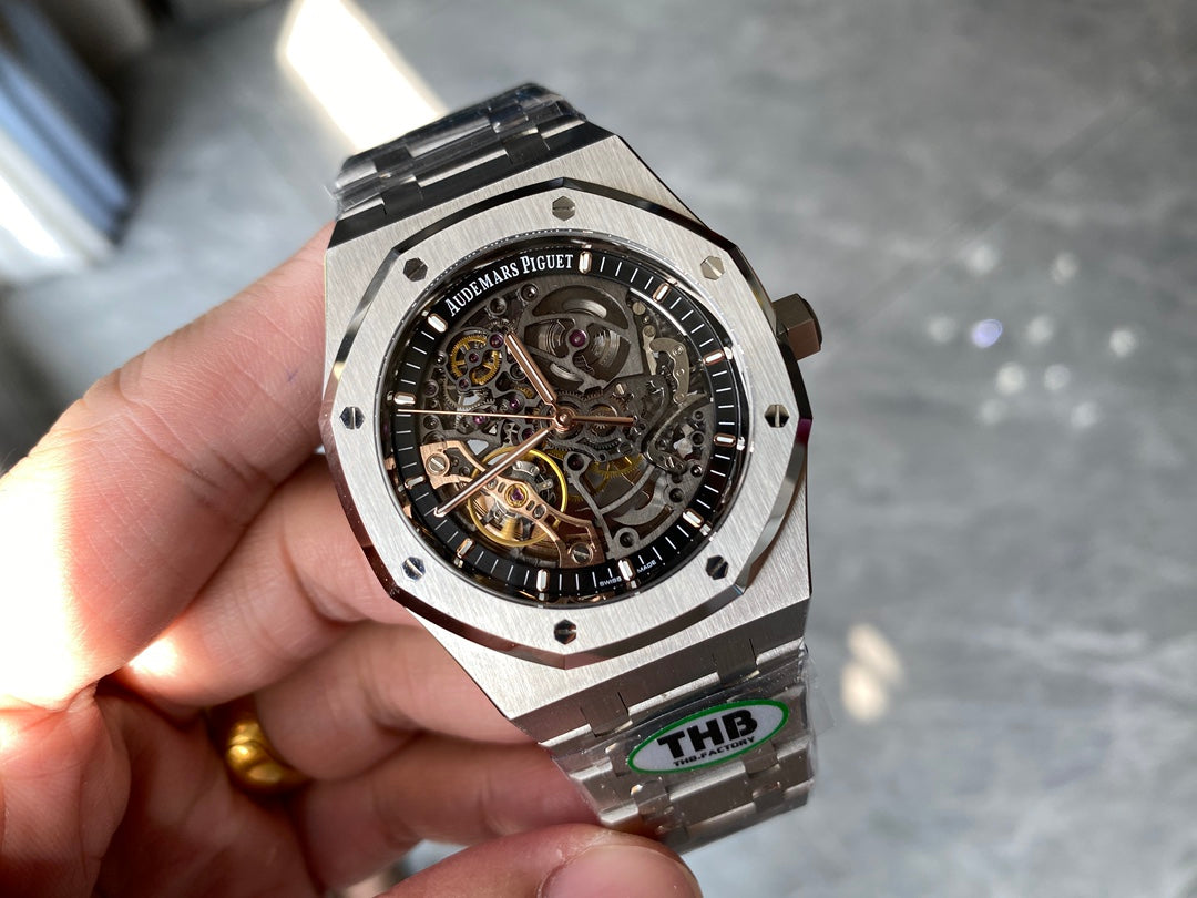 TOP 15407- Hollow Silver 904L steel - Automatic - 41mm