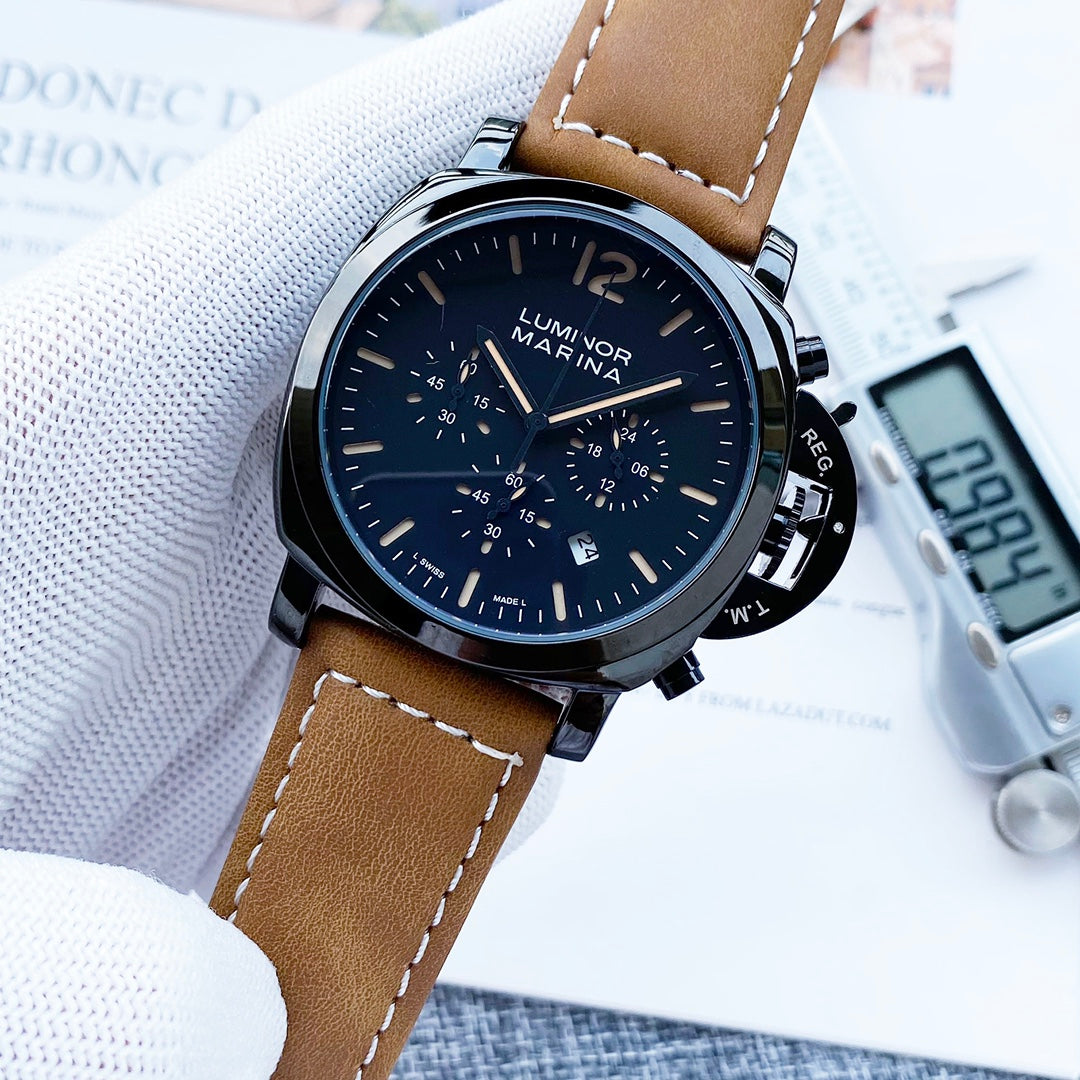 Chronograph - Brown Leather - Quartz - 50mm