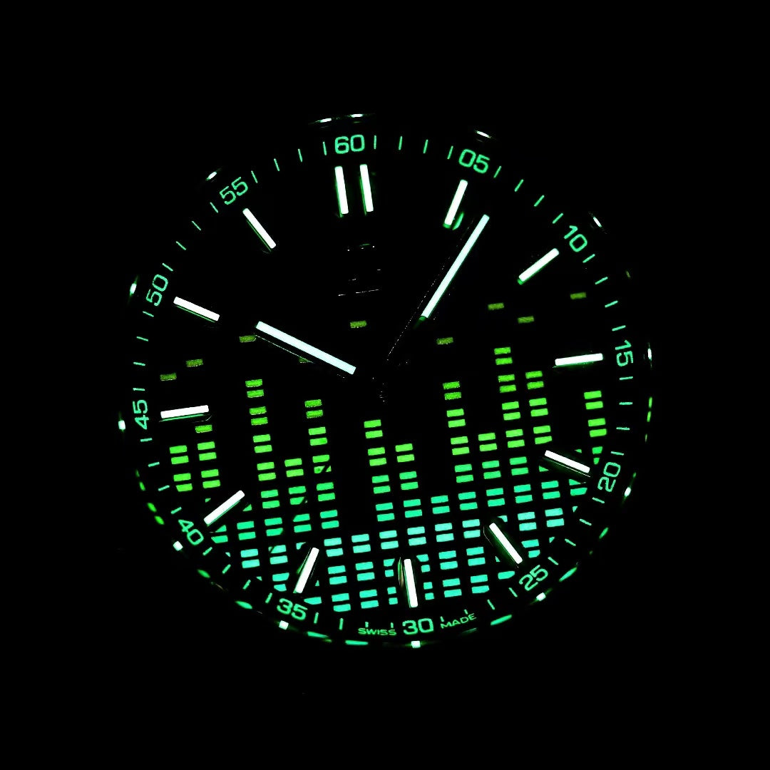 Rainbow Silver Steel- Black Rubber - Automatic - 44mm