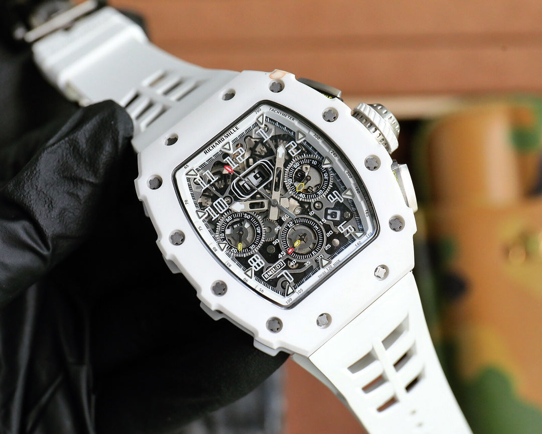 Chronograph - Black Ceramic - White Rubber - Automatic - 40*51mm