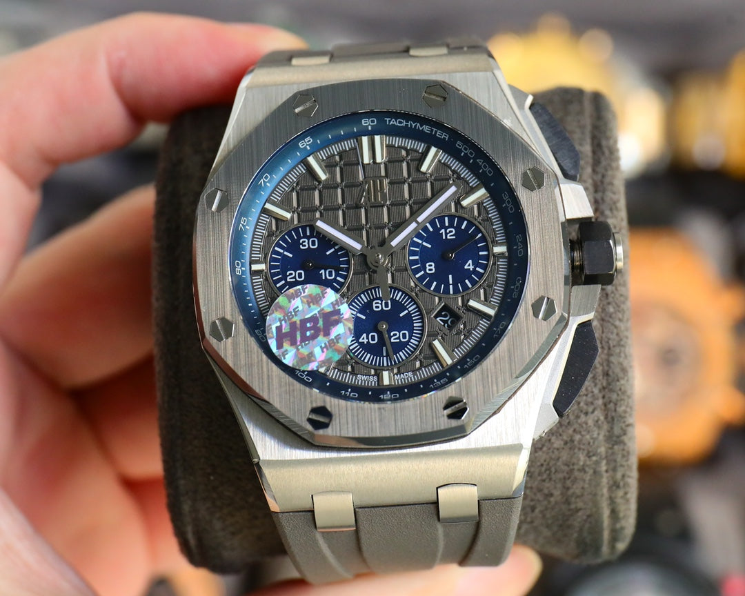 TOP! Grey Ceramic Bezel - Grey Rubber - Automatic - 43mm