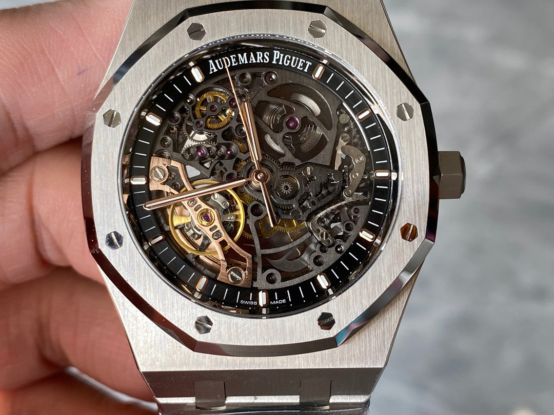 TOP 15407- Hollow Silver 904L steel - Automatic - 41mm