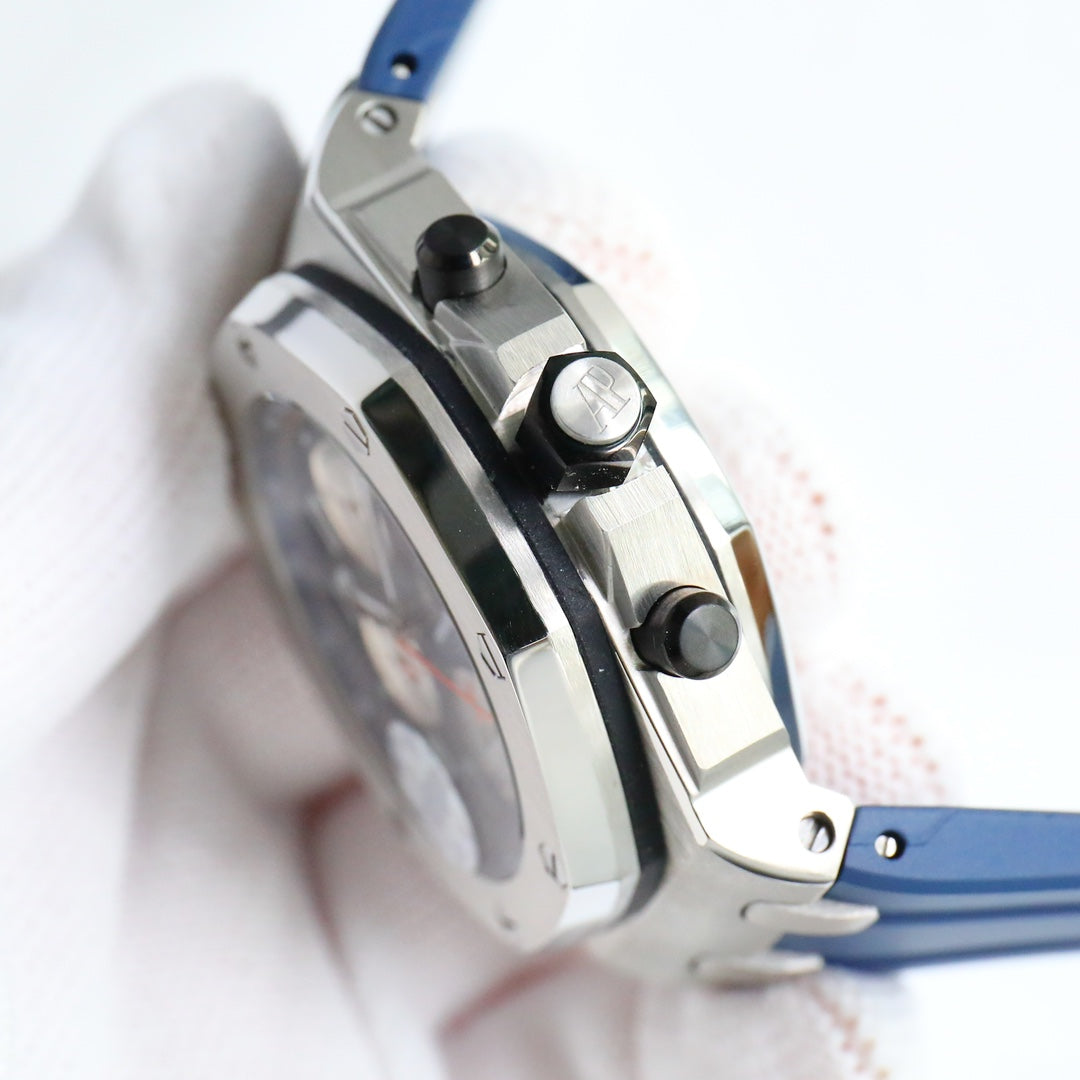 Blue Black - 904L Steel - Blue Leather - 42mm