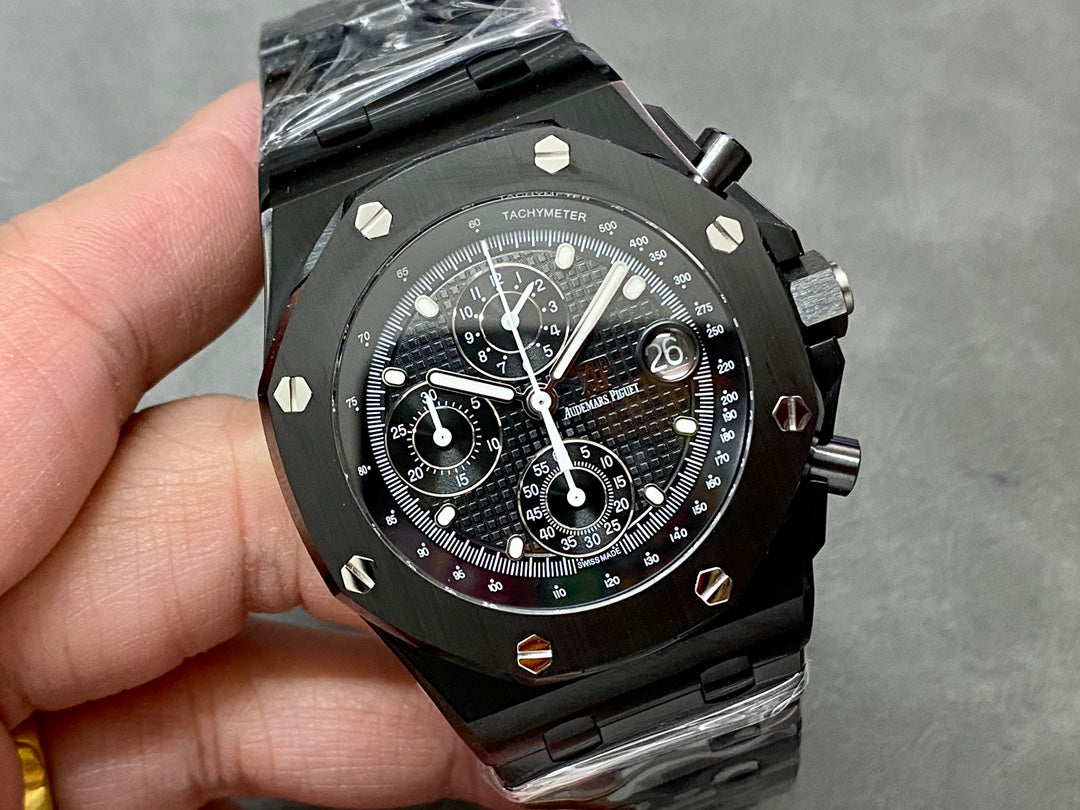L Size -Black OFFs - 904L Steel - Quartz - 43mm