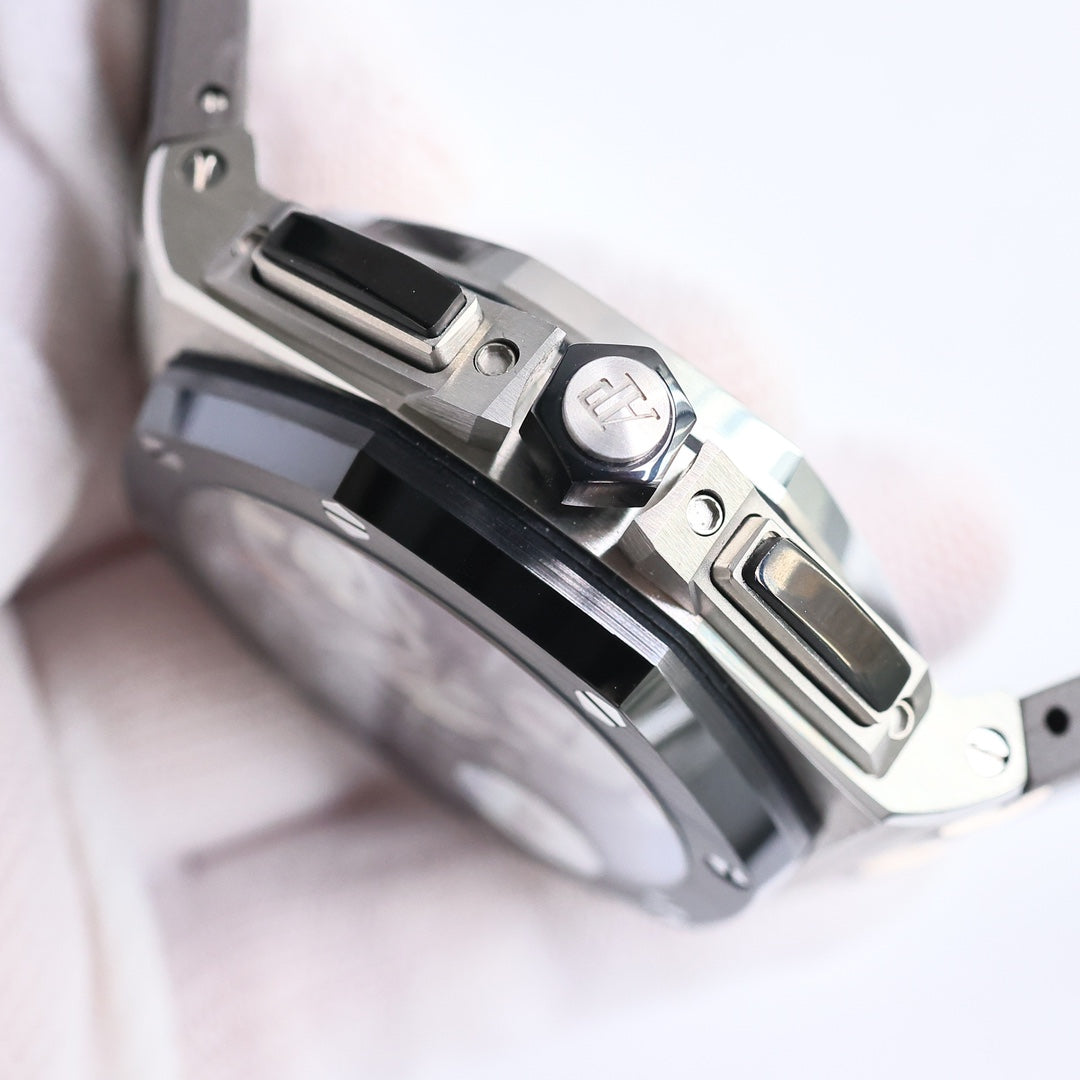 TOP! Grey Ceramic Bezel - Grey Rubber - Automatic - 43mm