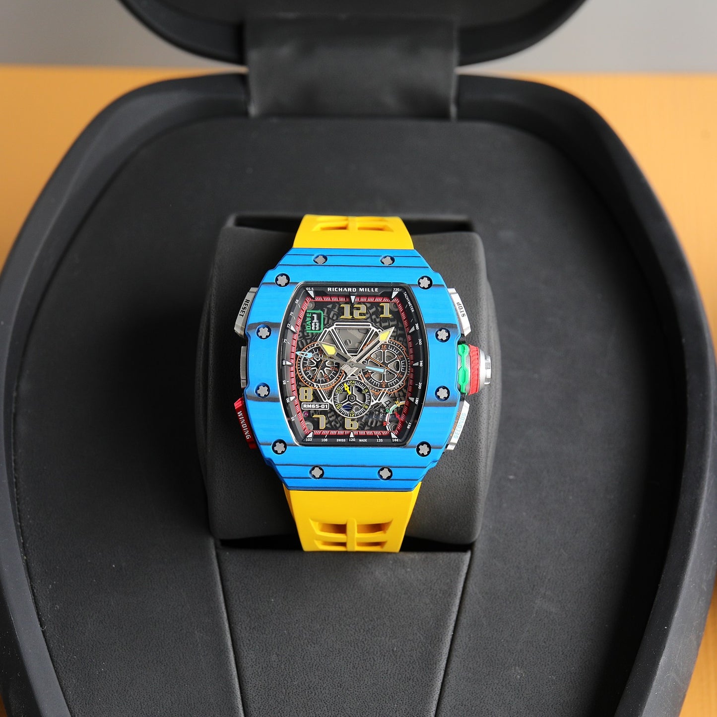 Chronograph - Blue Ceramic- Yellow Rubber- Self-winding - QUARTZ - 41*49mm