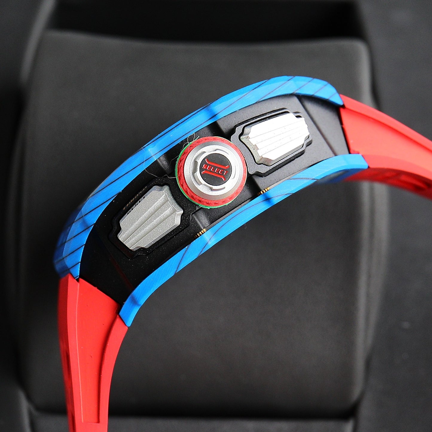 Chronograph - Blue Ceramic- Red Rubber- Self-winding - QUARTZ - 41*49mm