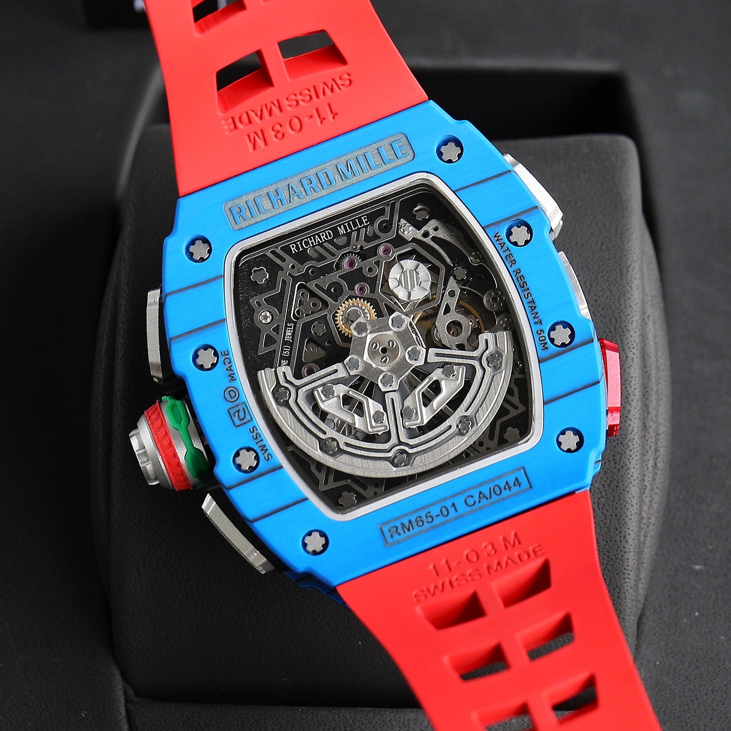Chronograph - Blue Ceramic- Red Rubber- Self-winding - QUARTZ - 41*49mm