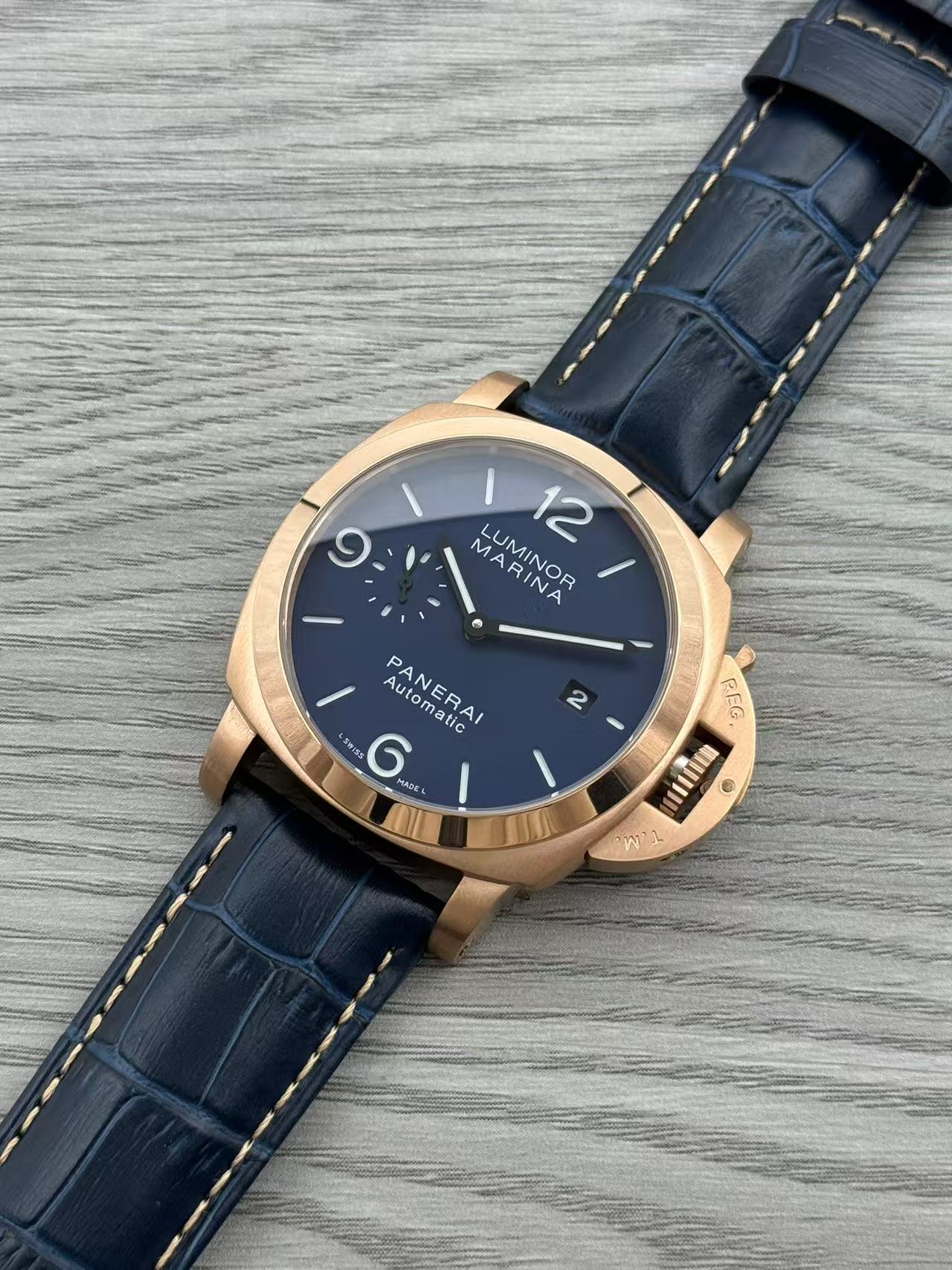 Blue Yellow - 904L Steel - Blue Leather -Automatic - 44mm