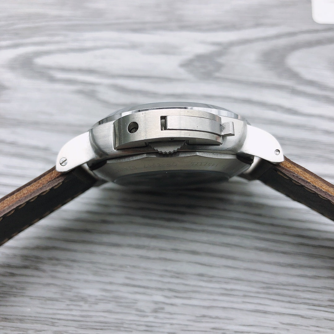 Blue -Silver 904L Steel - Brwon rubber -Automatic - 44mm