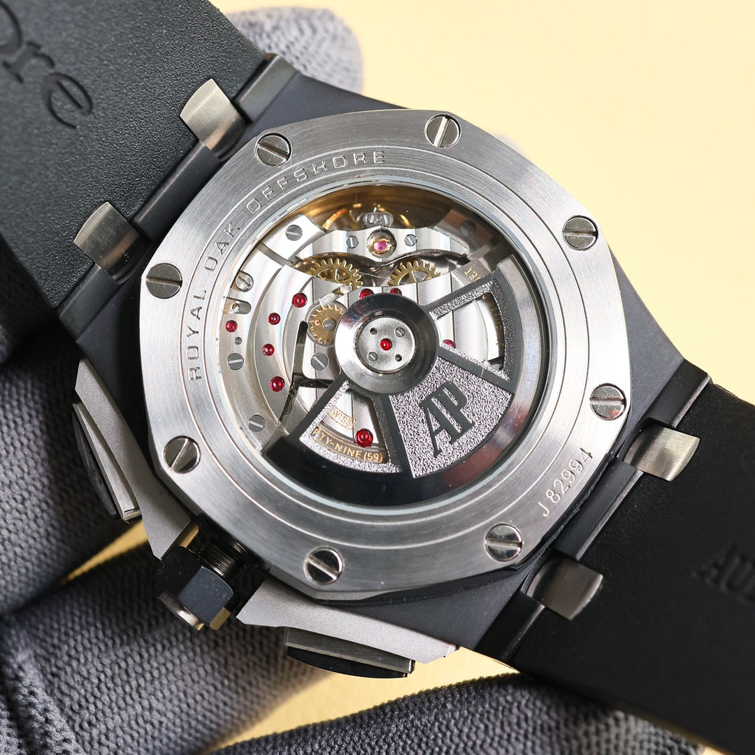 TOP! Black Ceramic Bezel - Black Rubber - Automatic - 43mm