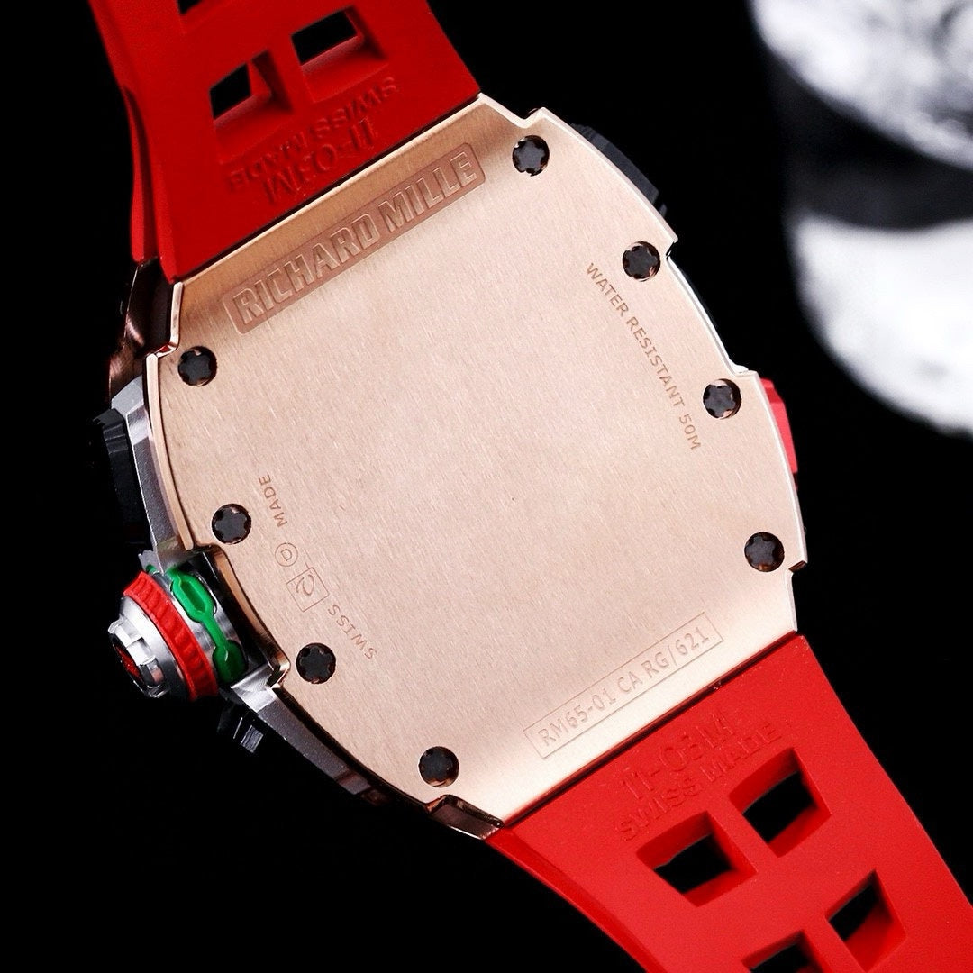 Chronograph - Rosegole 904L Steel- Red Rubber- Quartz - 41*49mm