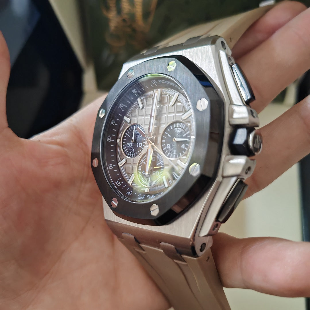🔥limited-time offer!🔥Brwon Rubber - Chronograph - 904L Steel - Quartz - 43mm