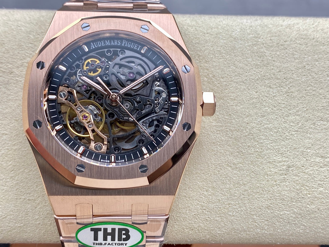 TOP 15407- Hollow Rosegold steel - Automatic - 41mm