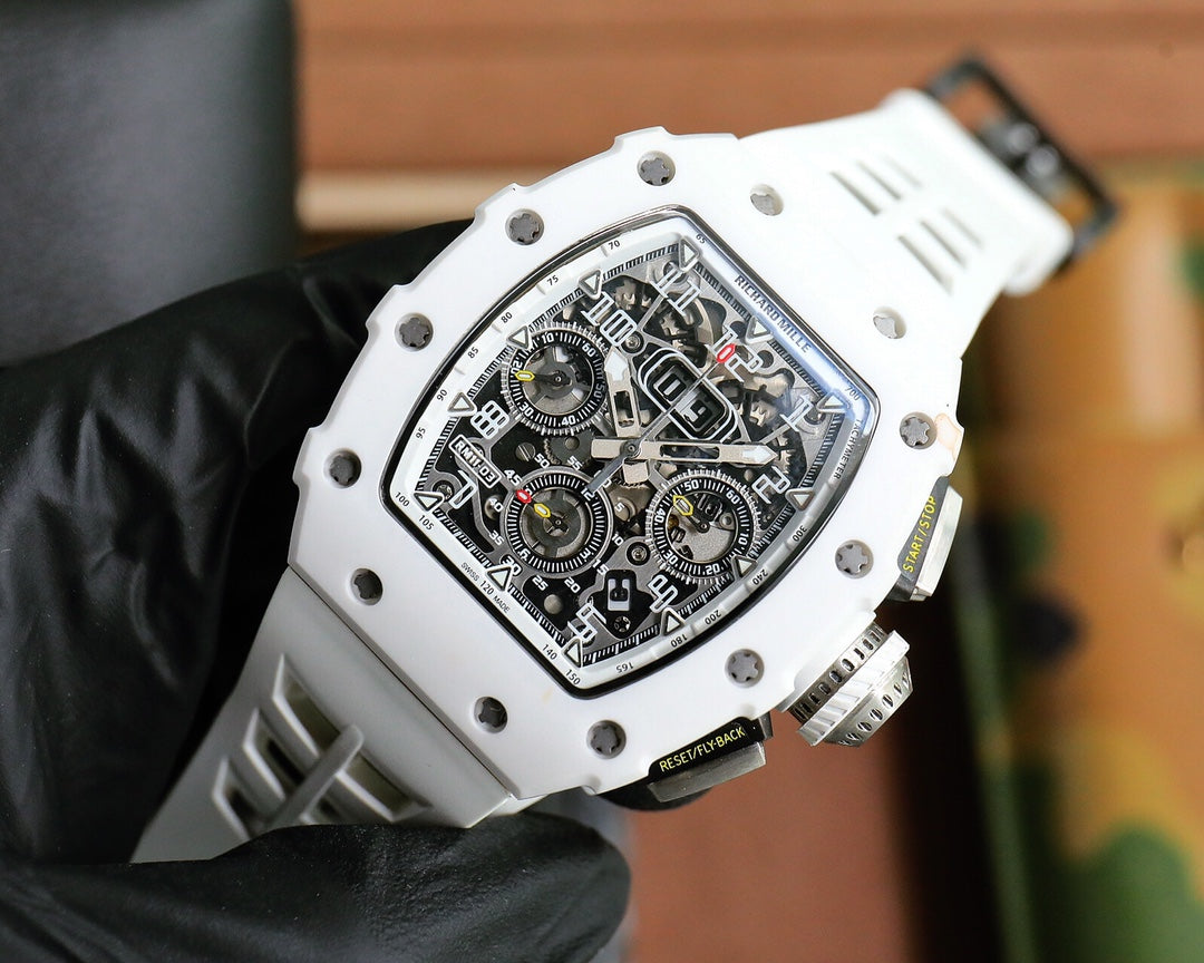 Chronograph - Black Ceramic - White Rubber - Automatic - 40*51mm