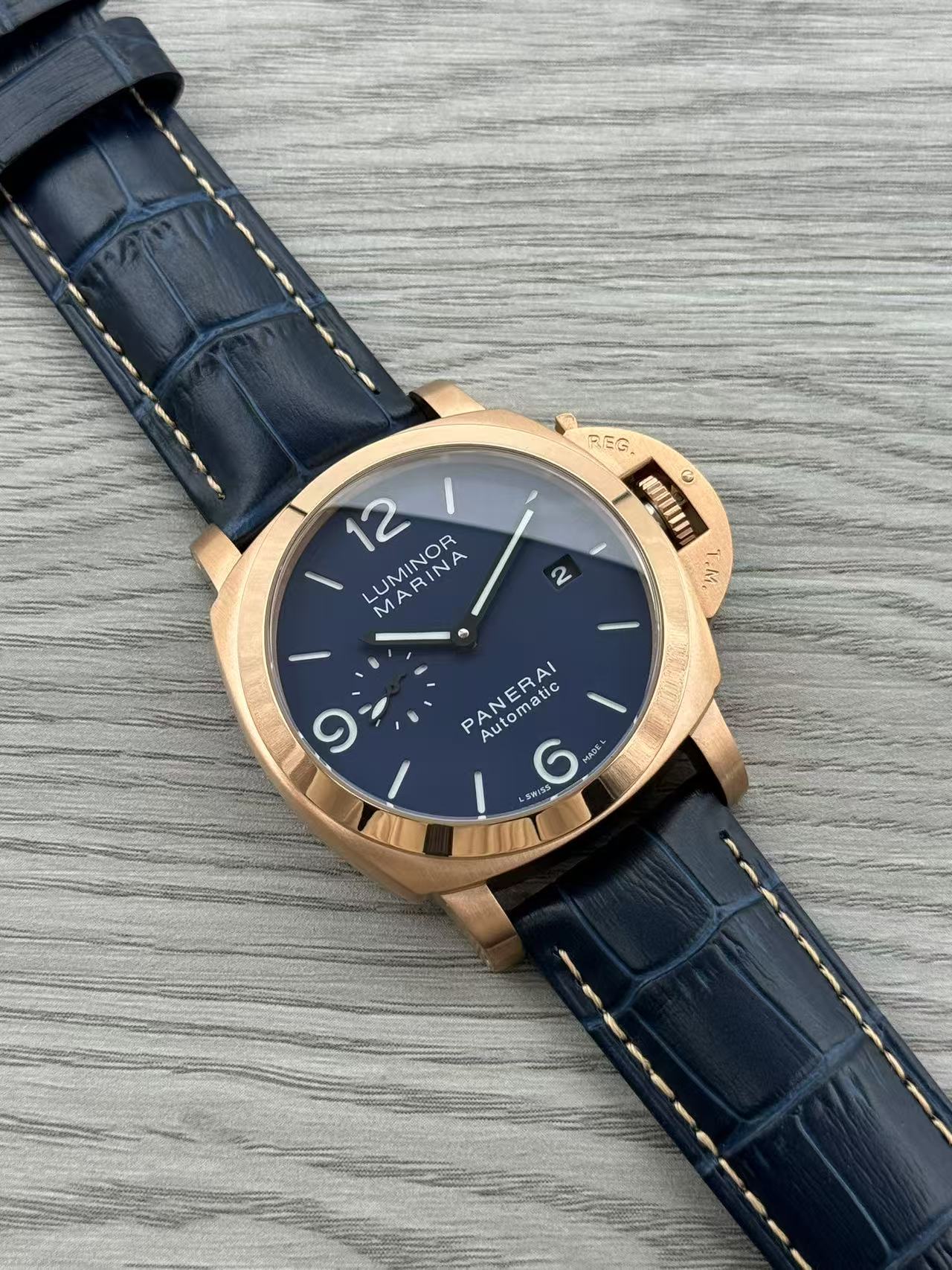 Blue Yellow - 904L Steel - Blue Leather -Automatic - 44mm