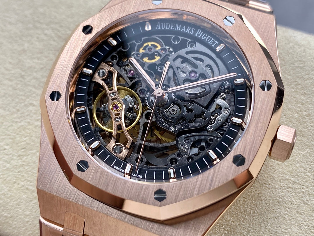 TOP 15407- Hollow Rosegold steel - Automatic - 41mm