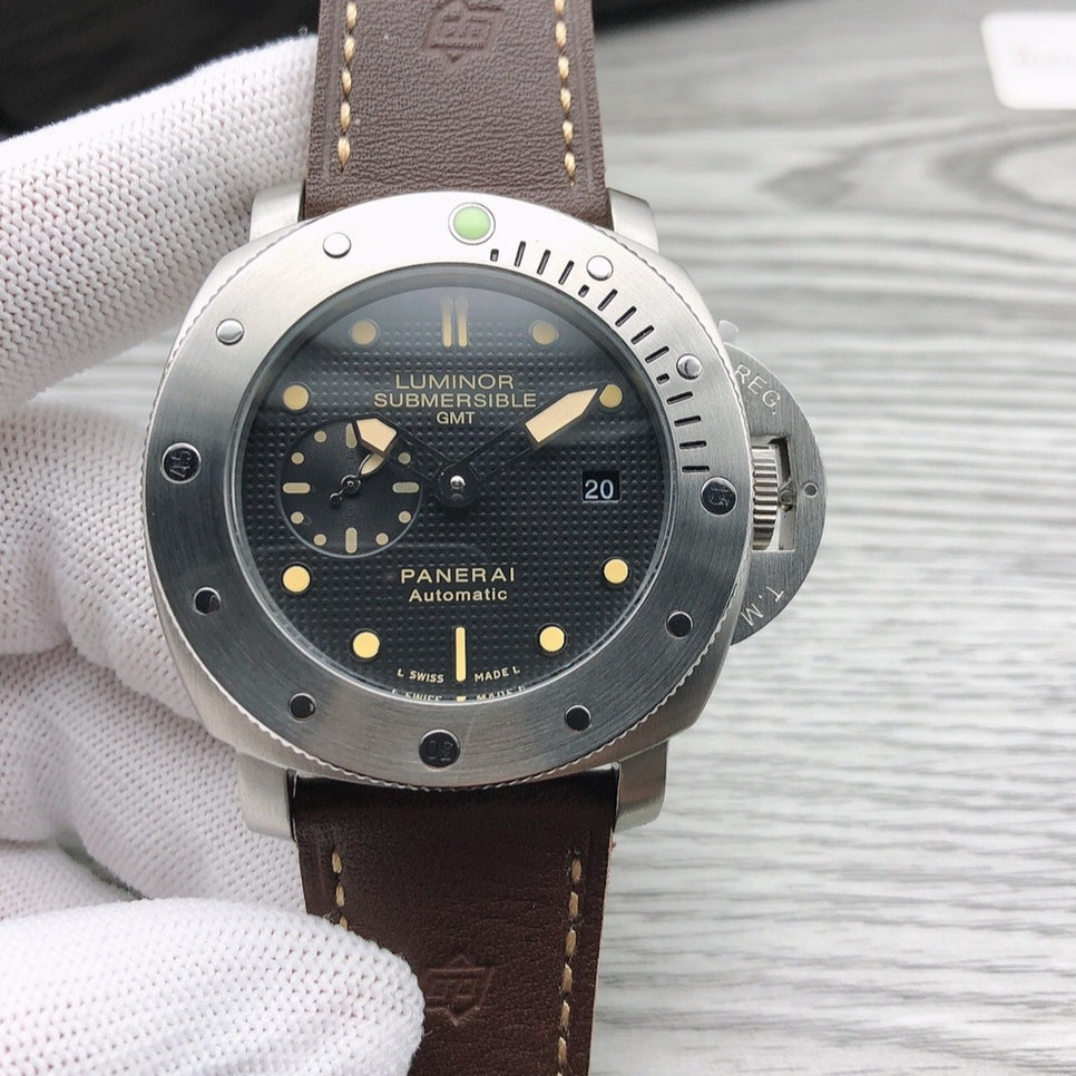 316L Steel Silver - Brown Rubber - Automatic - 47mm