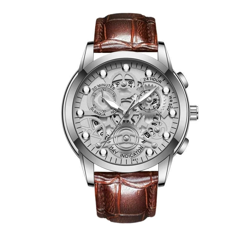TOP! Rosegold Black Ceramic Bezel - Black Leather - Automatic - 43mm