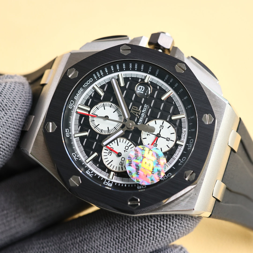 TOP! Black Ceramic Bezel - Black Rubber - Automatic - 43mm