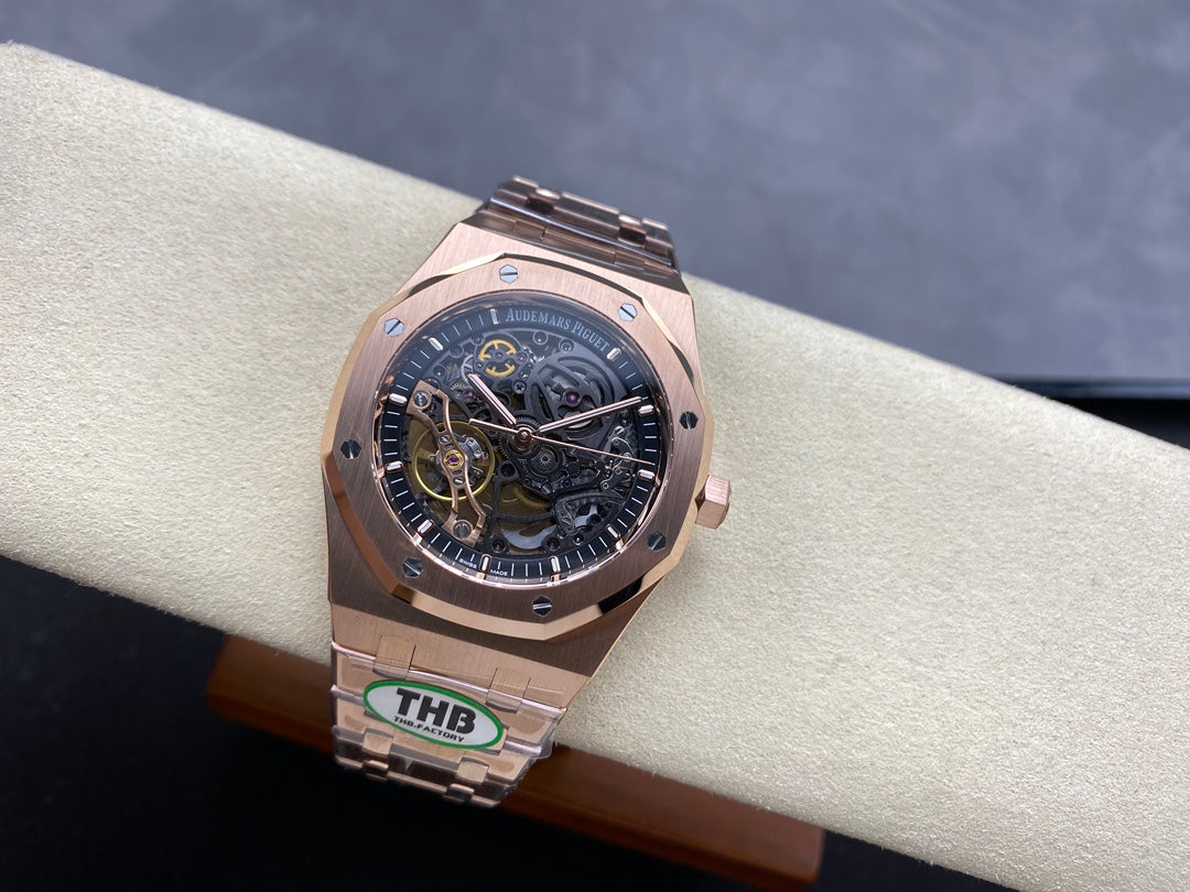 TOP 15407- Hollow Rosegold steel - Automatic - 41mm