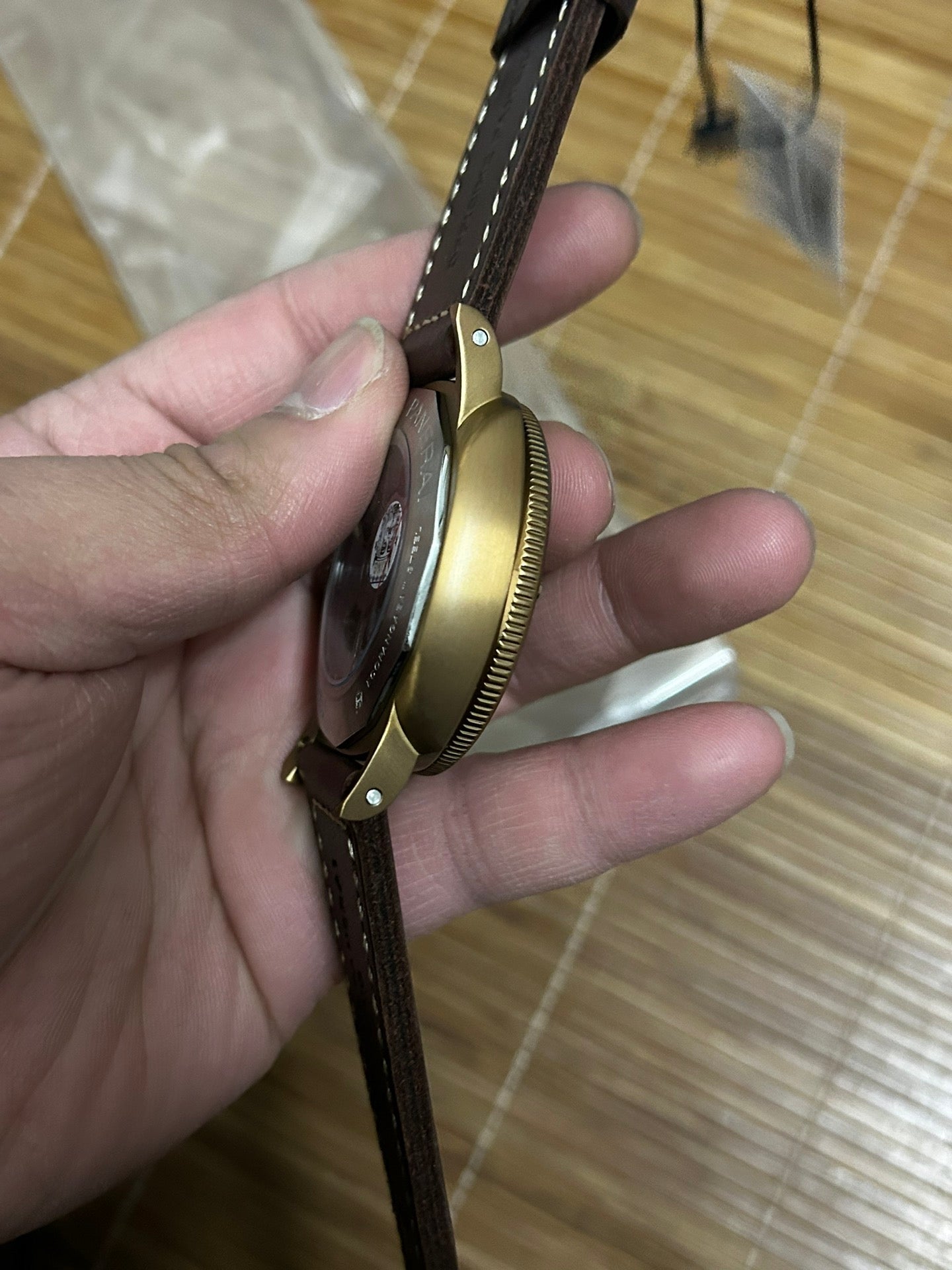 316L Steel Black -Yellow Gold - Dark Brown Leather - Automatic - 44mm