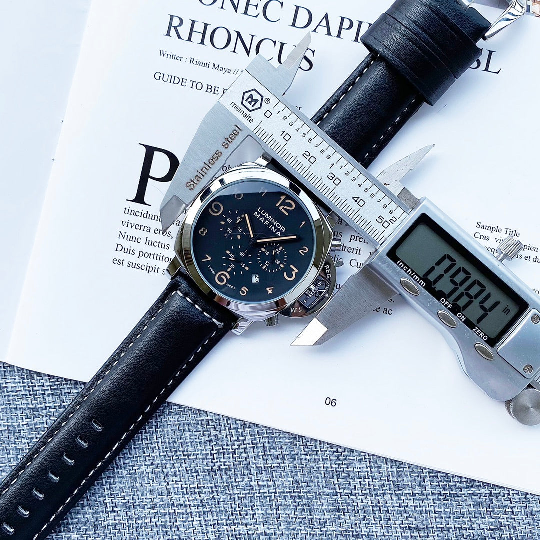 Chronograph - Silver - Darkblue Rubber - Quartz - 50mm