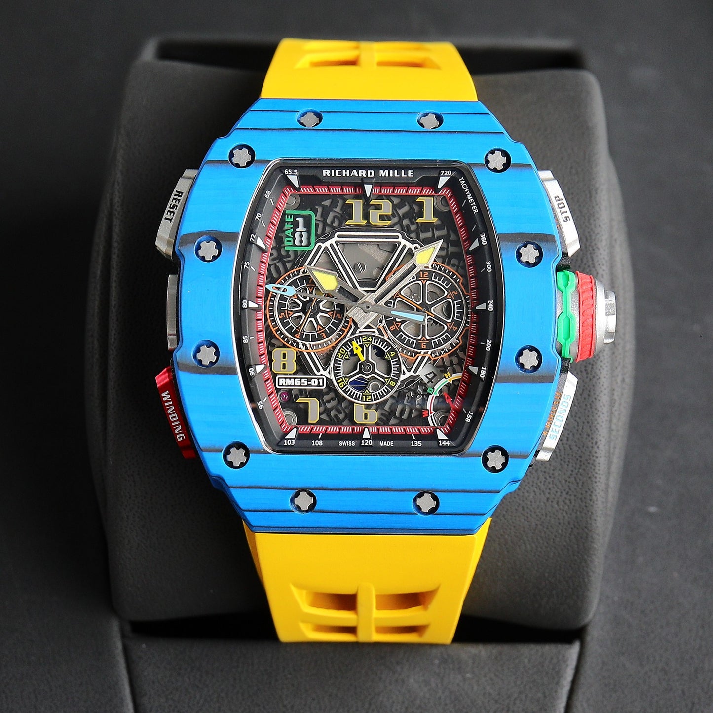 Chronograph - Blue Ceramic- Yellow Rubber- Self-winding - QUARTZ - 41*49mm