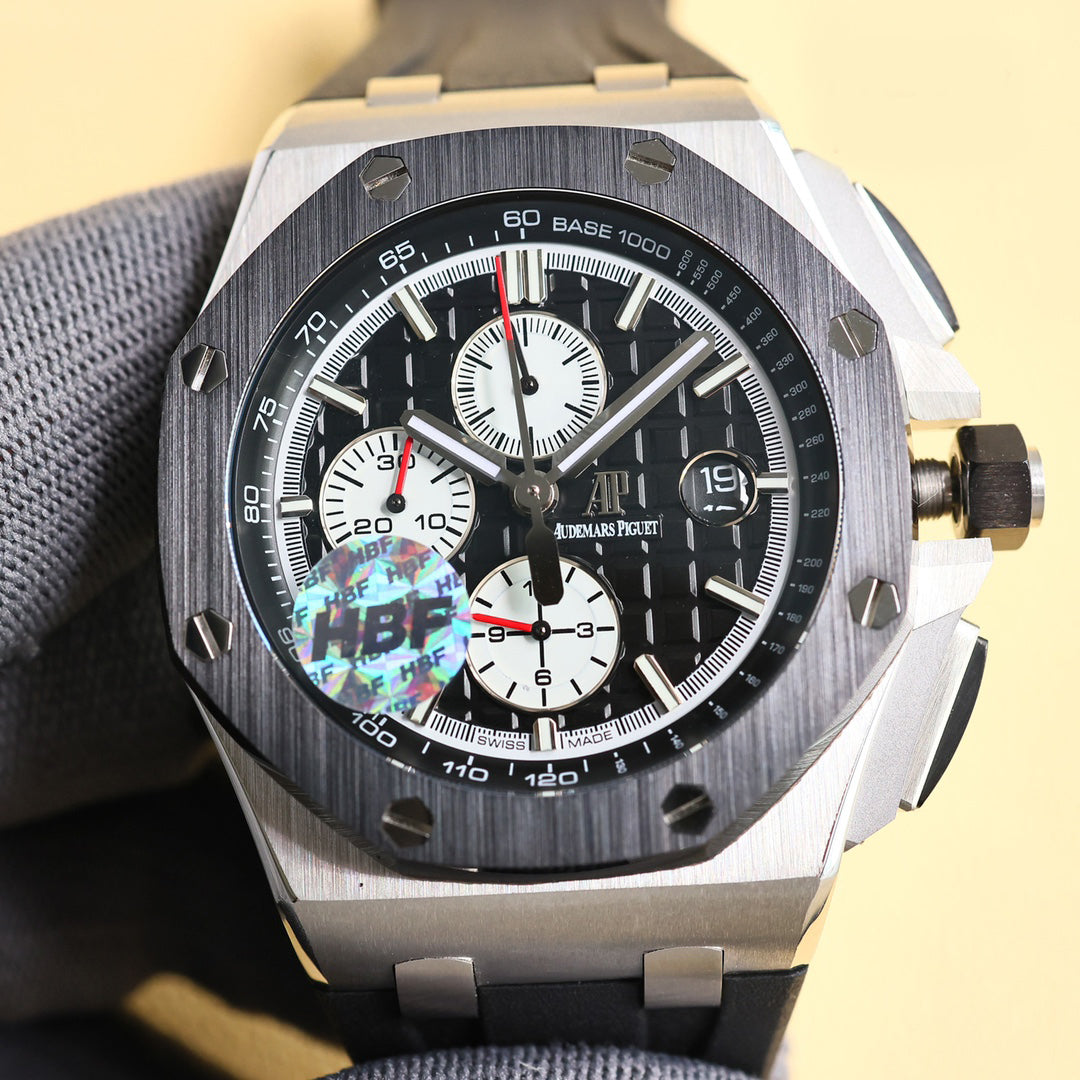 TOP! Black Ceramic Bezel - Black Rubber - Automatic - 43mm