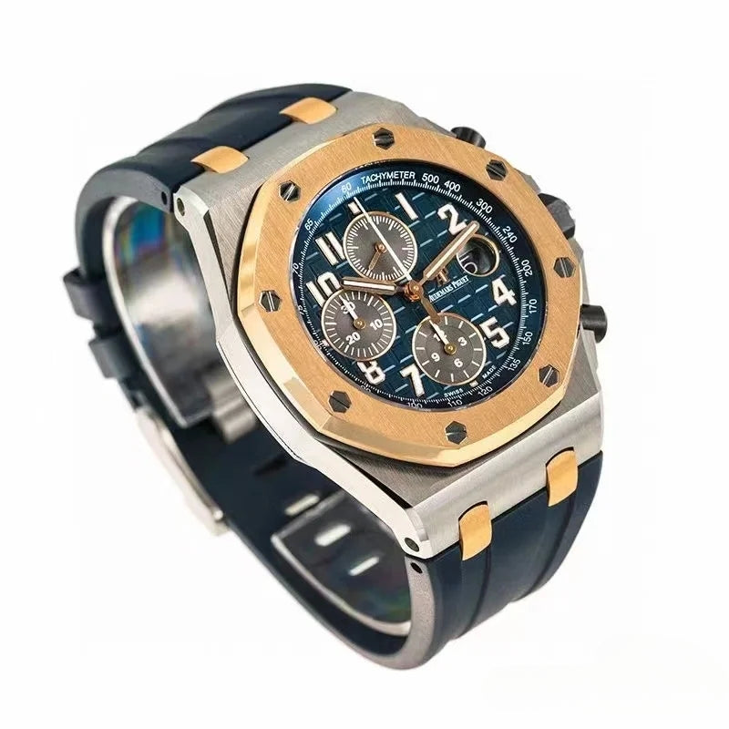 Chronograph- Blue -Yellow Ceramic- Navy Rubber - Automatic - 42mm