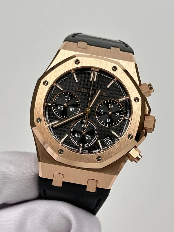Chronograph- Black -Yellow 904L Steel- Black Leather- Automatic - 41mm