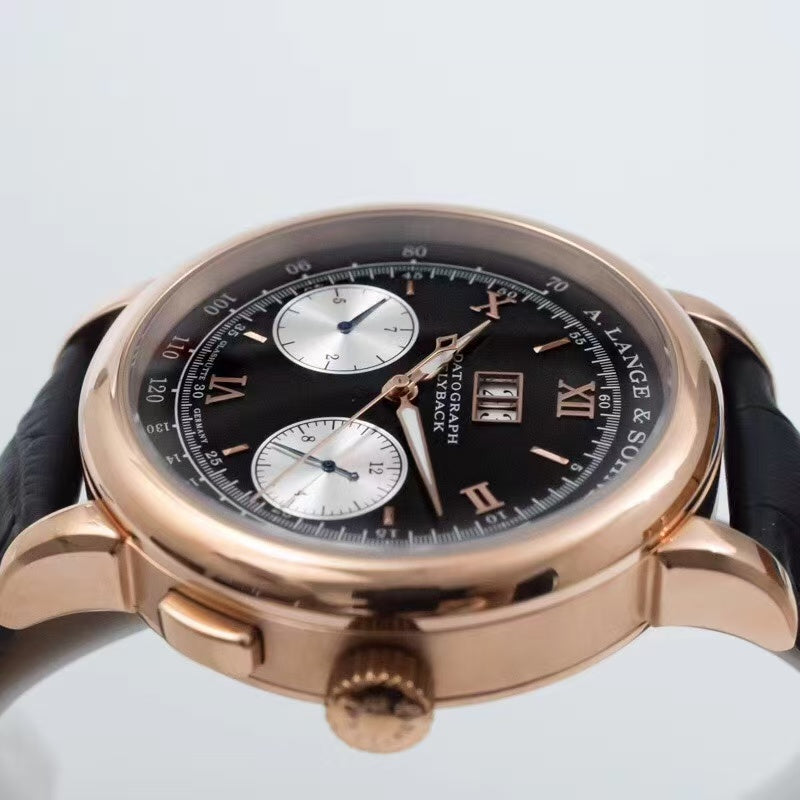 Black - Yellow 904L Steel - Black Leather -Automatic - 41mm