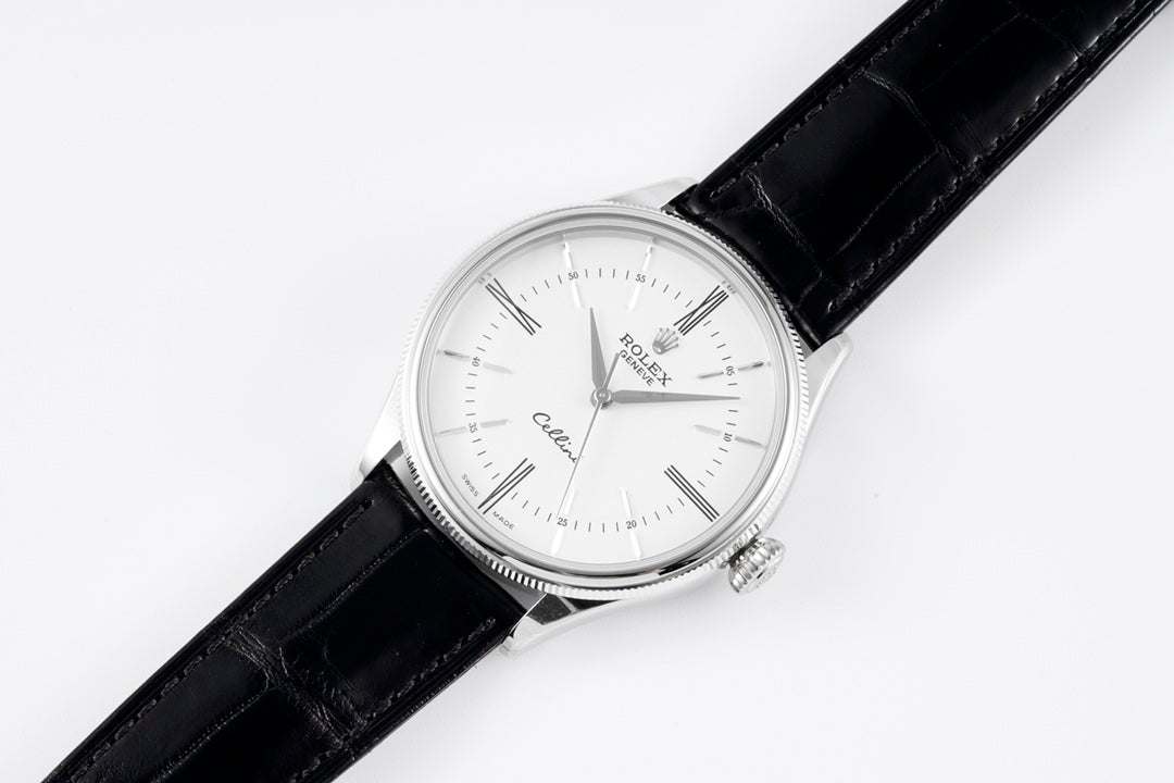 White -904L Silver - Black Leather - Automatic - 39mm