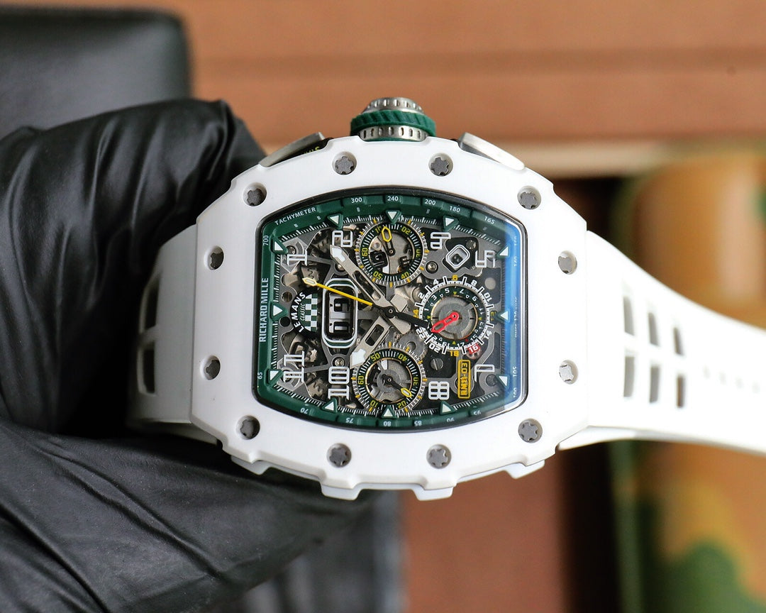 Chronograph - Green Ceramic - White Rubber - Automatic - 40*51mm