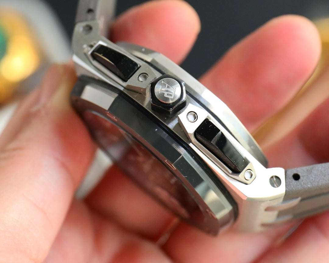TOP! Grey Ceramic Bezel - Grey Rubber - Automatic - 43mm