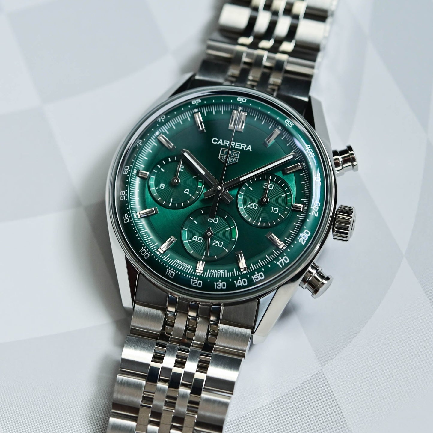 Chronograph - Green Silver-904L Steel - Quartz - 41mm