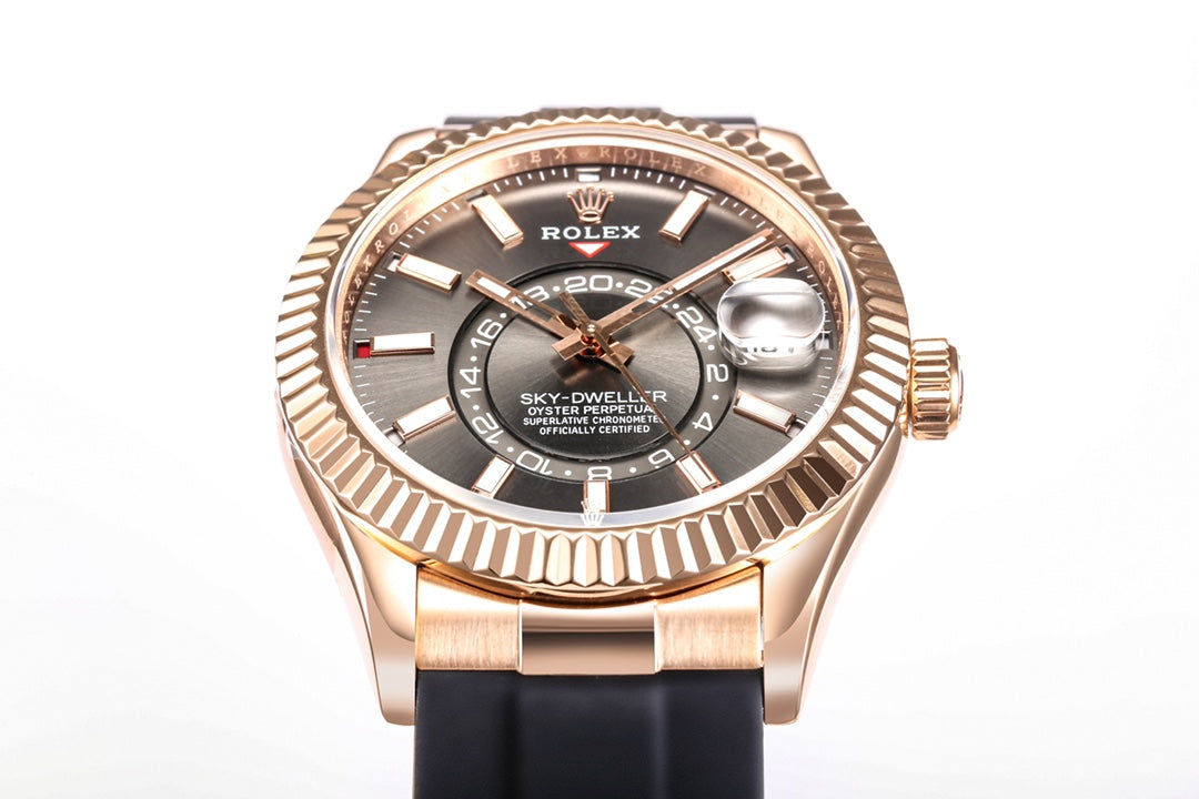 C-Factory -Grey Rosegold - Black Rubber - Automatic - 42mm