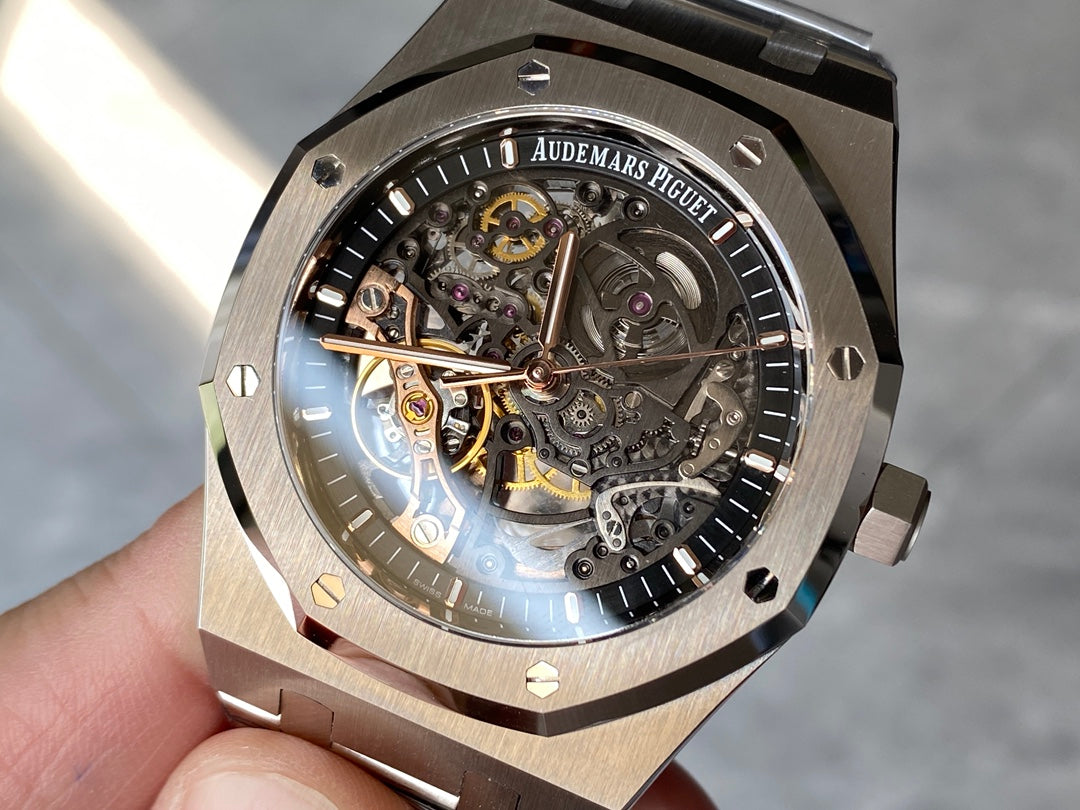 TOP 15407- Hollow Silver 904L steel - Automatic - 41mm