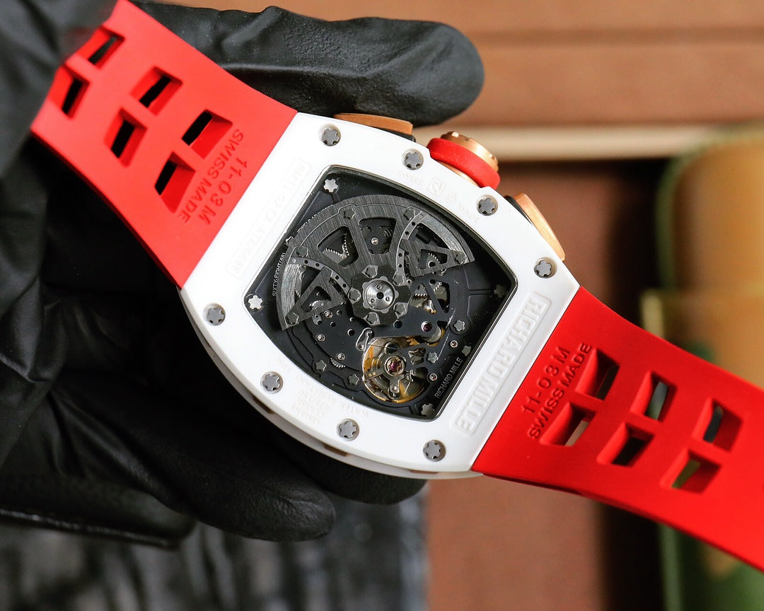 Chronograph - White Ceramic - Red Rubber - Automatic - 40*51mm