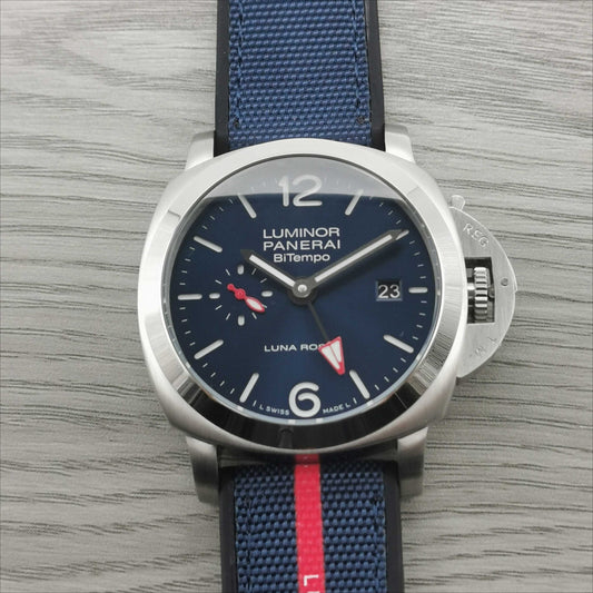 Blue Silver - 904L Steel - Blue Rubber -Automatic - 44mm