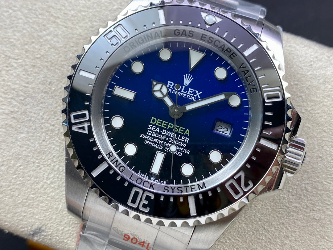 L Size - Blue Black -White 904L Steel -Automatic- 44mm