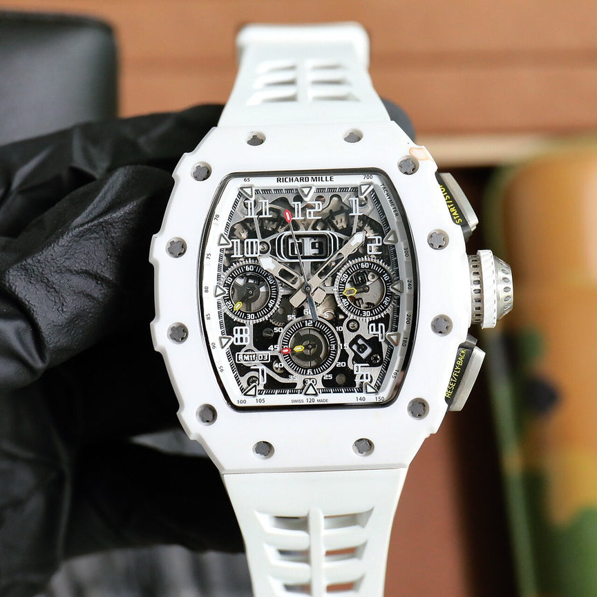 Chronograph - Black Ceramic - White Rubber - Automatic - 40*51mm