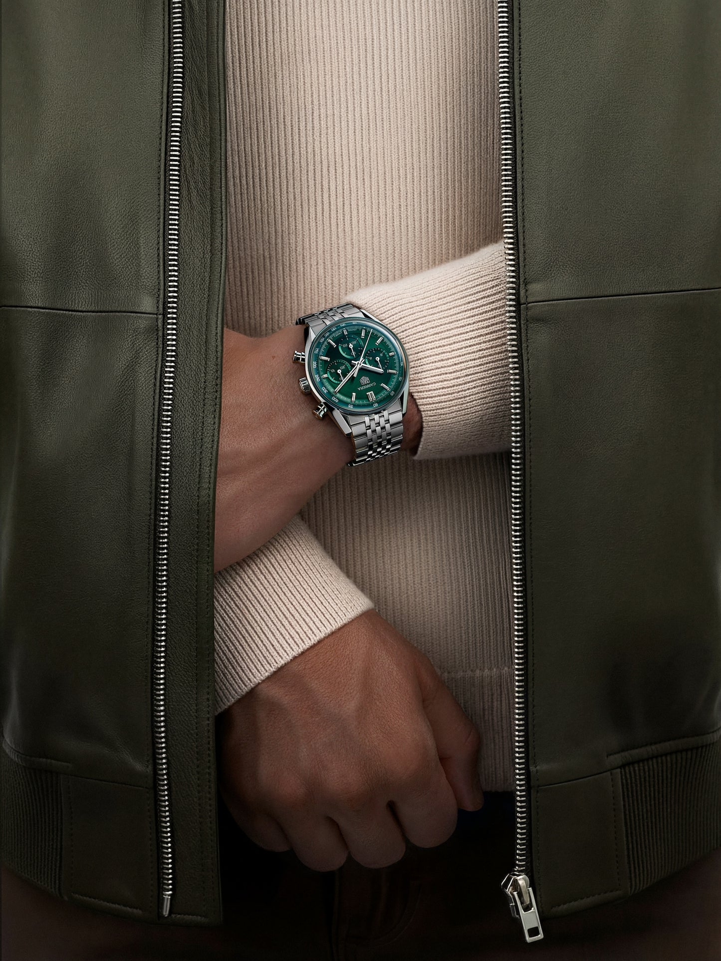 Chronograph - Green Silver-904L Steel - Quartz - 41mm