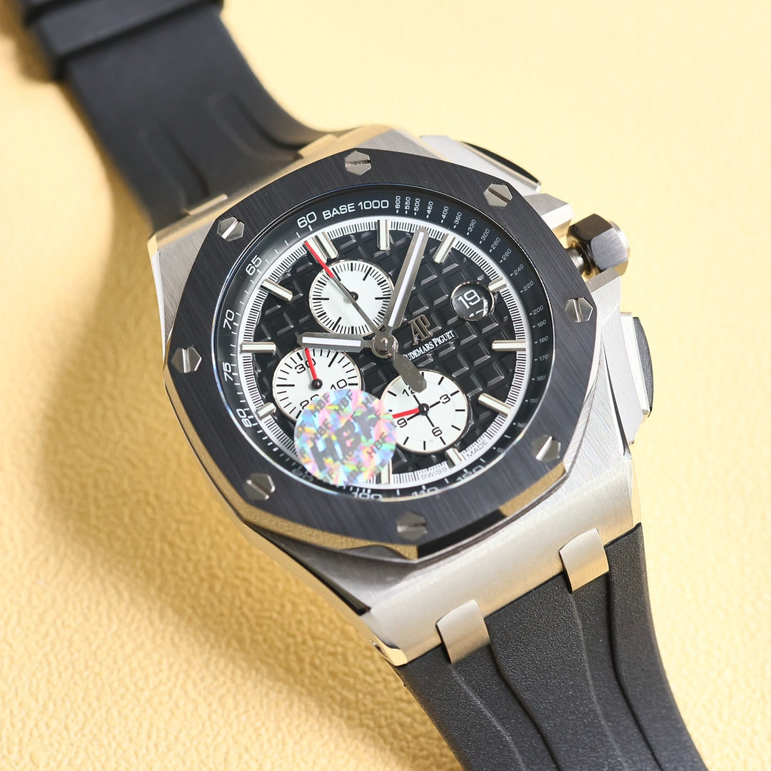 TOP! Black Ceramic Bezel - Black Rubber - Automatic - 43mm