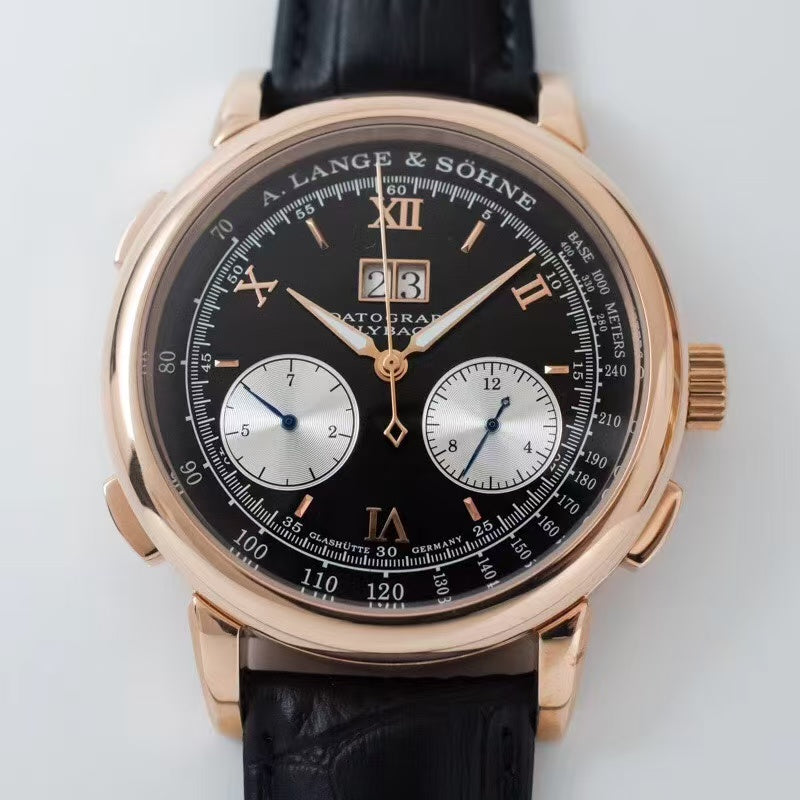 Black - Yellow 904L Steel - Black Leather -Automatic - 41mm