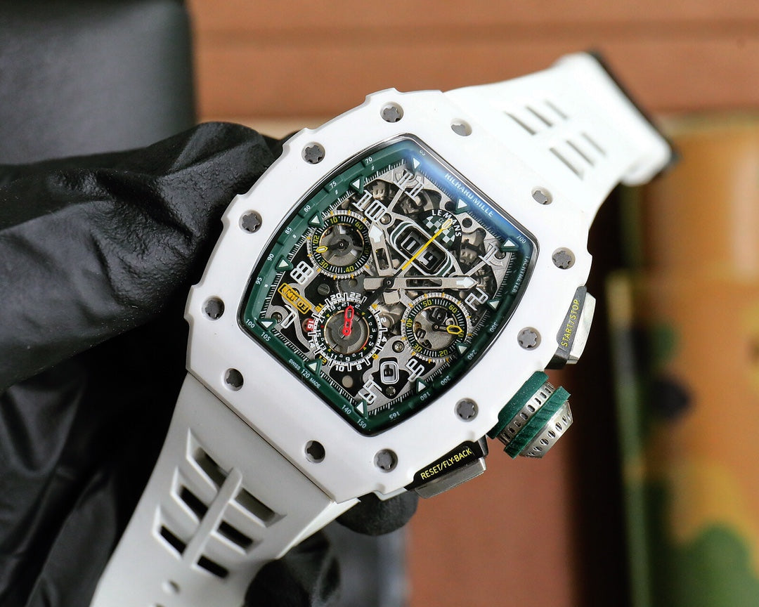 Chronograph - Green Ceramic - White Rubber - Automatic - 40*51mm