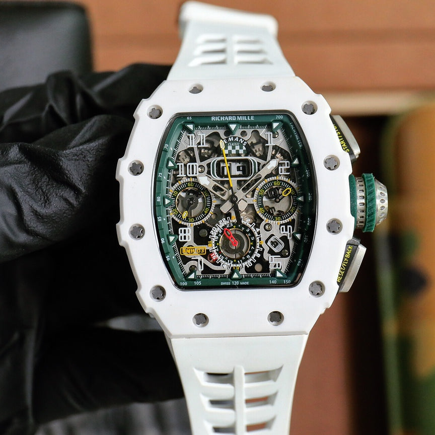 Chronograph - Green Ceramic - White Rubber - Automatic - 40*51mm