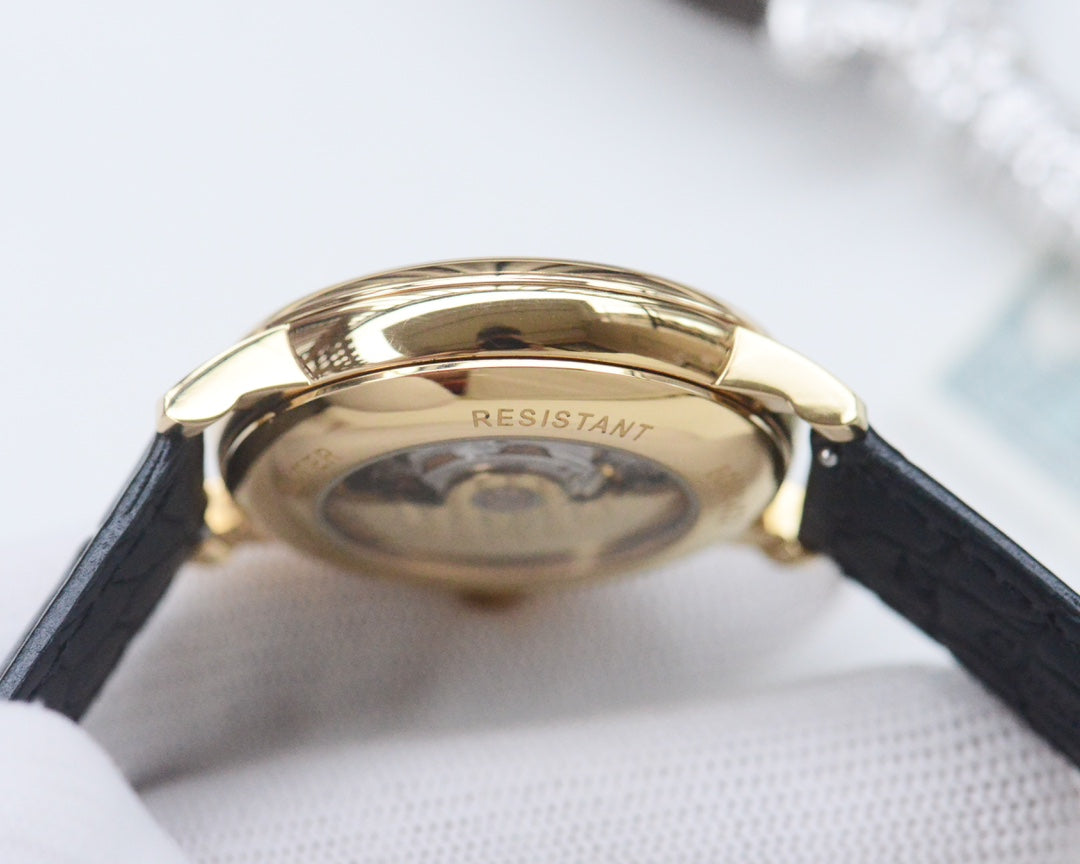 White -904L Yellow - Black Leather - Automatic - 39mm