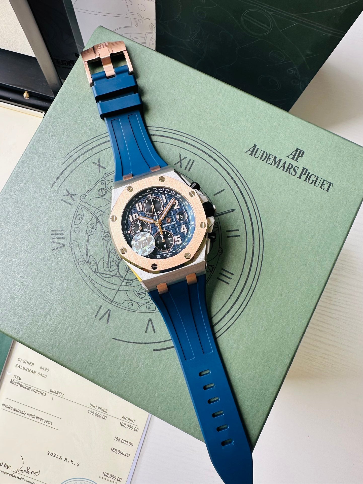 Chronograph - 26471S- Yellow Gold Ceramic Bezel - Blue Rubber - Automatic - 44mm